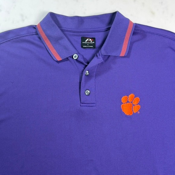 Pro Player Other - Pro Player Clemson Tigers Polo Mens Large Purple NCAA Short Sleeve Excellent